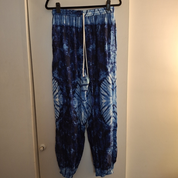 Island Beach Pants - Island Beach Women's Blue Tie-Dye Joggers